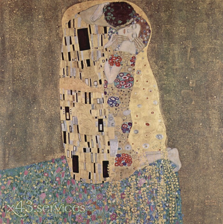 Gustav Klimt - Der Kuss - zum Schließen ins Bild klicken